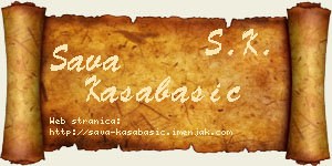 Sava Kasabašić vizit kartica